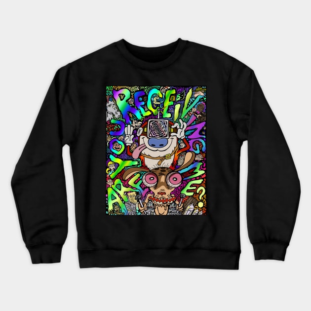 Ren and Stimpy Fan Art - Are You Receiving Me? by Vagabond The Artist Crewneck Sweatshirt by VagabondTheArtist